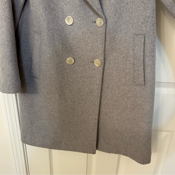 LOFT Wool Blend Double Breasted Coat in Light Gray Size XSP - Picture 6 of 10